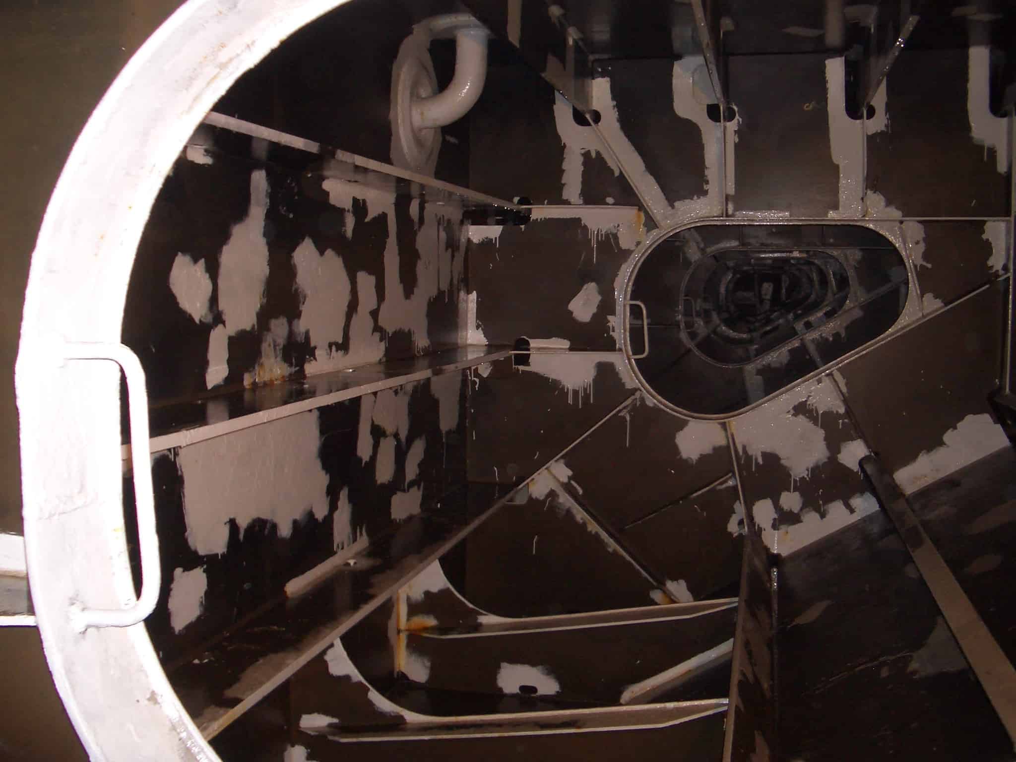 paint spot repair in coal-tar tank