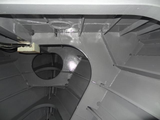 aluminium void tank internals painted in grey