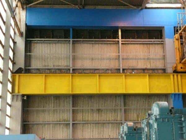 Completed Application painted yellow wall panel in turbine hall