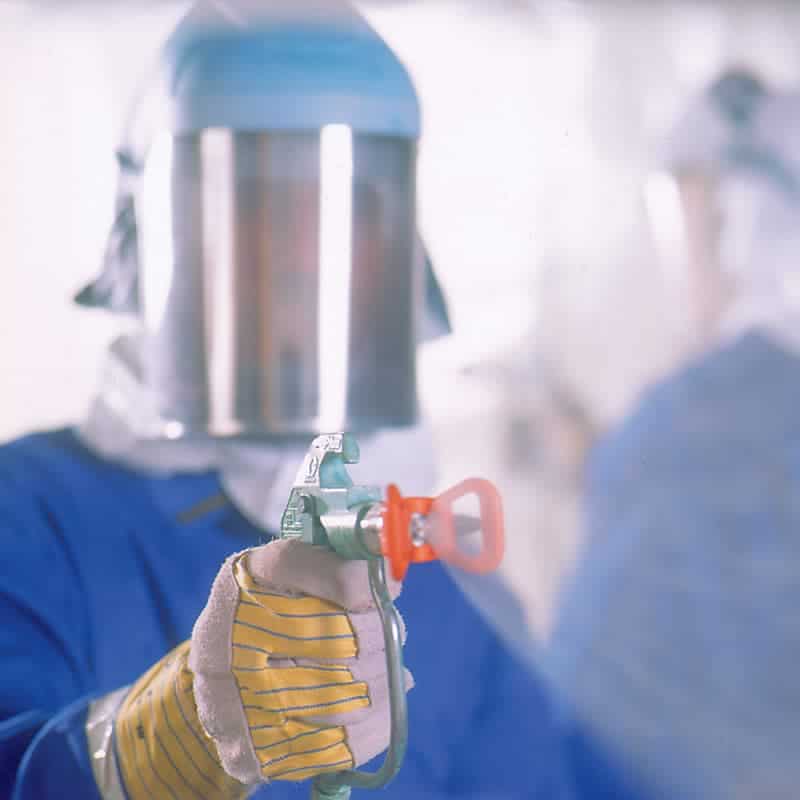industrial chemco applicator spraying paint